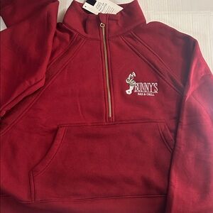 Women's Red Fleece Half Zip Pullover